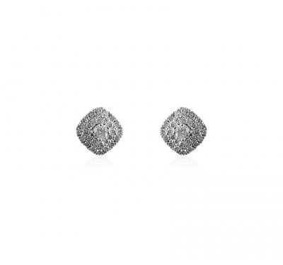 18K Gold Diamond Earring for Ladies ( Diamond Earrings )