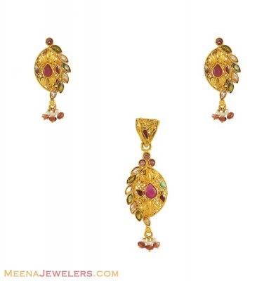 22K Antique Pendant Set ( Antique Pendant Sets )