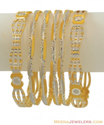 22K Gold Laser Bangles Set ( Set of Bangles )