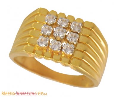 22K Mens Stones Ring ( Mens Signity Rings )