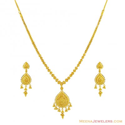 22K Yellow Gold Necklace Set ( 22 Kt Gold Sets )