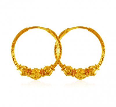 22K Gold Hoop Earrings ( Hoop Earrings )