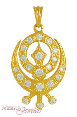 22K Gold Khanda Pendant ( Khanda Pendants )