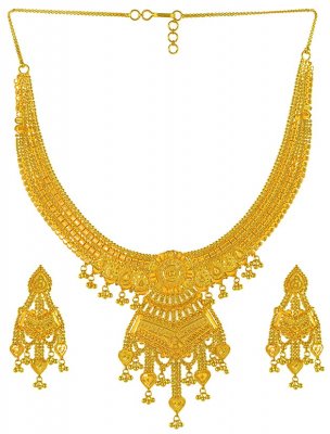 Gold Designer Necklace Set ( 22 Kt Gold Sets )