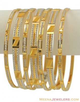 22K Gold Laser Bangles (7 Pcs) ( Set of Bangles )