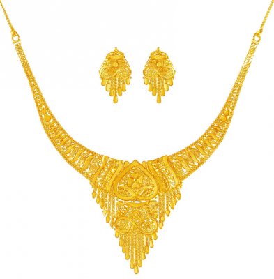 22 Kt Gold Necklace Earring Set ( 22 Kt Gold Sets )