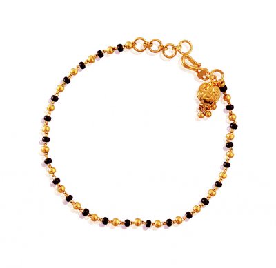 22K Black Beads Gold Bracelet ( Ladies Bracelets )