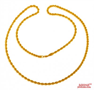 22 Kt Rope Gold Chain ( Plain Gold Chains )