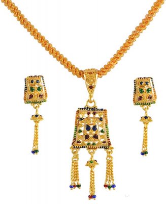 22K Gold Pendant Set ( Antique Pendant Sets )