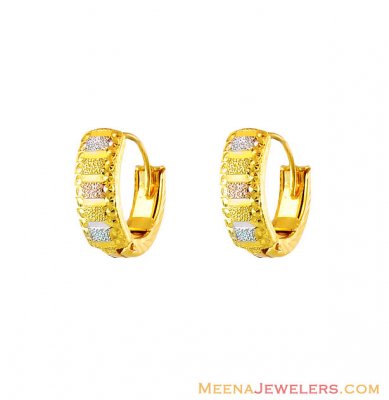 22K Fancy Hoop ClipOn Earrings ( Clip On Earrings )