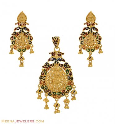 Fancy Pendant only (NO EARRINGS) ( Gold Pendant Sets )