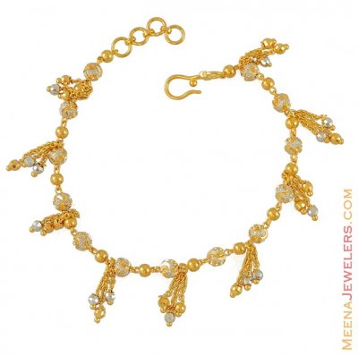 Gold Two Tone Bracelet with Charms ( Ladies Bracelets )