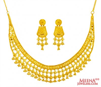 22karat Gold Necklace Earring Set ( 22 Kt Gold Sets )