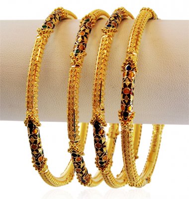 Traditional Meena Gold Bangles Set ( Set of Bangles )