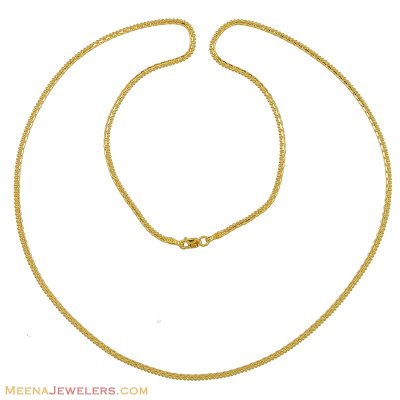 22Kt Gold Long Chain  ( Plain Gold Chains )