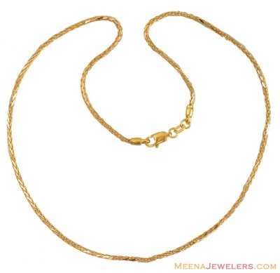 22K Gold Two Tone Chain  ( Plain Gold Chains )