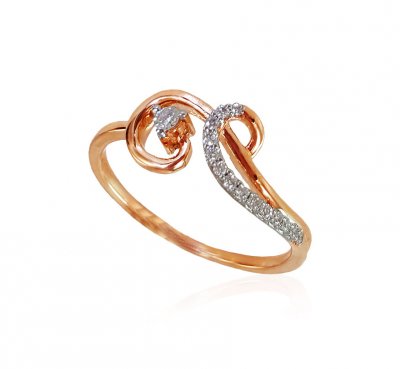 18k Rose Gold Diamond Ladies Ring ( Diamond Rings )