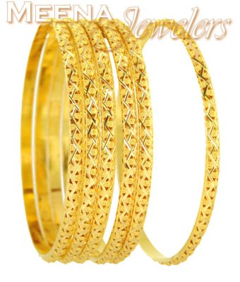 22Kt Gold Handmade Bangles ( Set of Bangles )