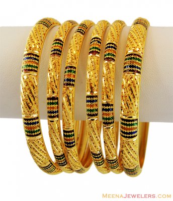 22k Meenakari Bangles Set(Set of 6) ( Set of Bangles )