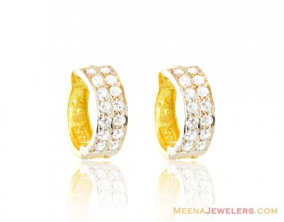 22K Fancy stone Clip On Earrings  ( Clip On Earrings )