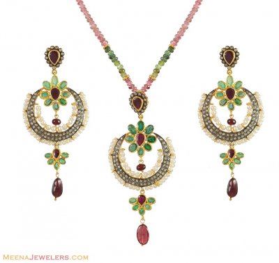 Fancy Victorian Pendant Set ( Diamond Victorian Jewelry )