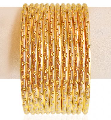 22kt Gold Rhodium Bangles (8 PC) ( Set of Bangles )