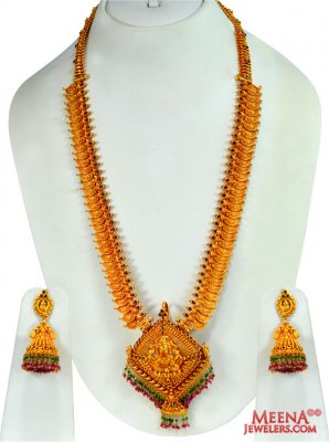 22 Kt Temple Necklace Set ( Antique Necklace Sets )