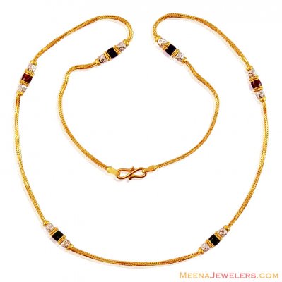 Meenakari 22K Gold Chain ( 22Kt Gold Fancy Chains )