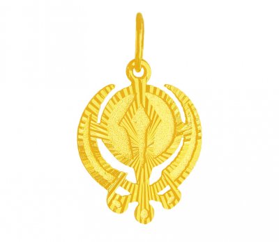 22K Gold Khanda Pendant ( Khanda Pendants )