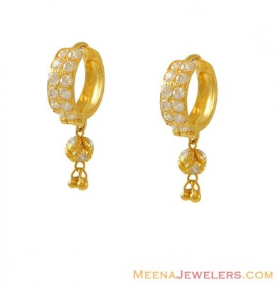 22Kt Hanging Clip On Earrings  ( Clip On Earrings )