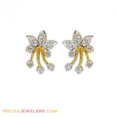 18kt Fancy Design Diamond Earrings ( Diamond Earrings )