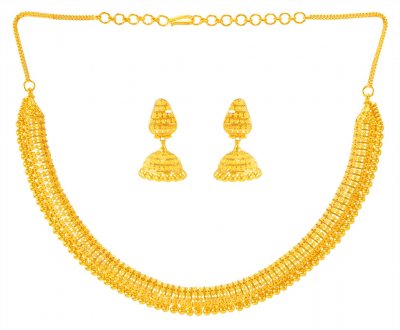 22KT Gold Necklace Earring Set ( 22 Kt Gold Sets )