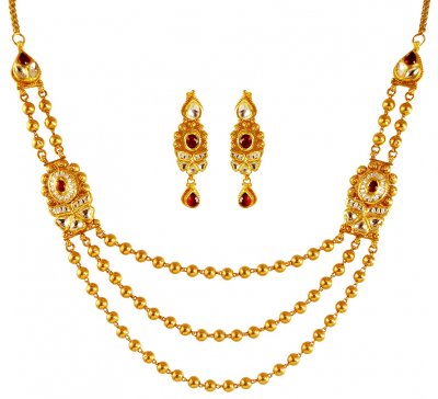 Antique Necklace Set 22K Gold  ( Antique Necklace Sets )