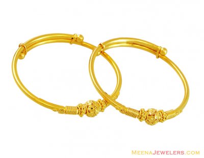 22K Designer Baby Kada (2 Pcs) ( Baby Bangles )