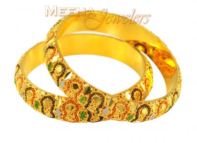 22Kt Gold Enamel Kada 1pc ( Kadas )