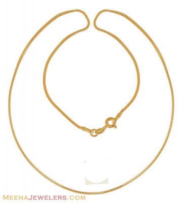 22Kt Gold Chain (16 Inch) ( Plain Gold Chains )