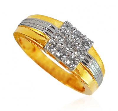 18KT Gold Diamond Ring for Men ( Diamond Rings )