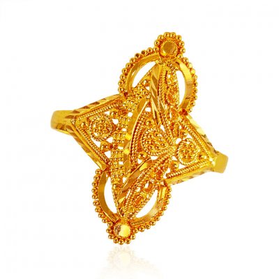 22K Gold Filigree Ladies Ring  ( Ladies Gold Ring )