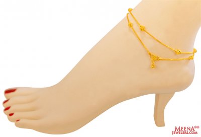 22Kt Gold Anklets (2 pc) ( Gold Anklets )
