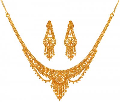 22K Gold Necklace Set ( 22 Kt Gold Sets )