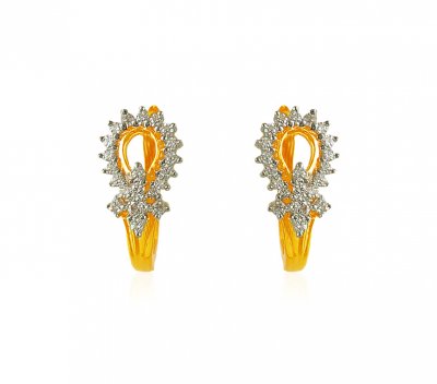 22K CZ Clip On Earrings ( Clip On Earrings )