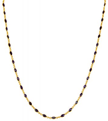 22K Gold Sapphire Chain ( 22Kt Gold Fancy Chains )