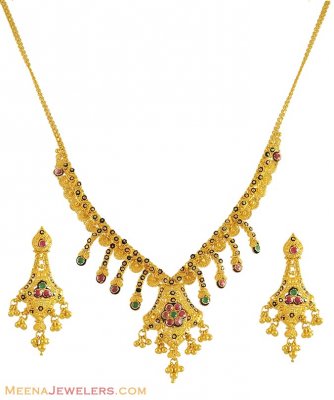 22K Fancy Necklace Set ( 22 Kt Gold Sets )