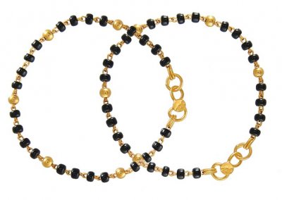 22Kt Bracelet with Holy Beads ( Black Bead Bracelets )