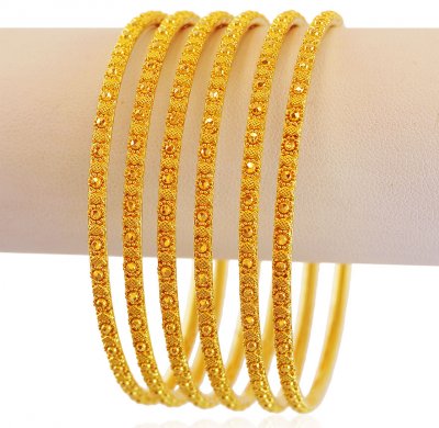 22K Gold Bangles Set (6Pcs) ( Set of Bangles )