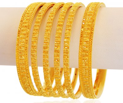 Filigree Gold Bangles Set ( Set of Bangles )