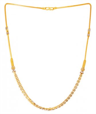 22K Gold Two Tone Chain ( 22Kt Gold Fancy Chains )