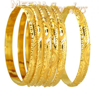 Handmade Gold Bangles (Set of 2) ( Set of Bangles )