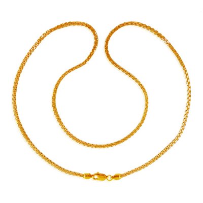 22K Gold Plain Two Tone Chain ( Plain Gold Chains )