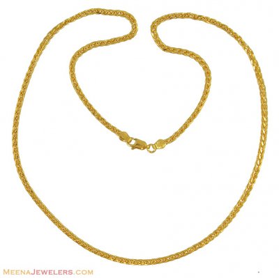 22K Gold Fancy Chain (20 Inch) ( Plain Gold Chains )